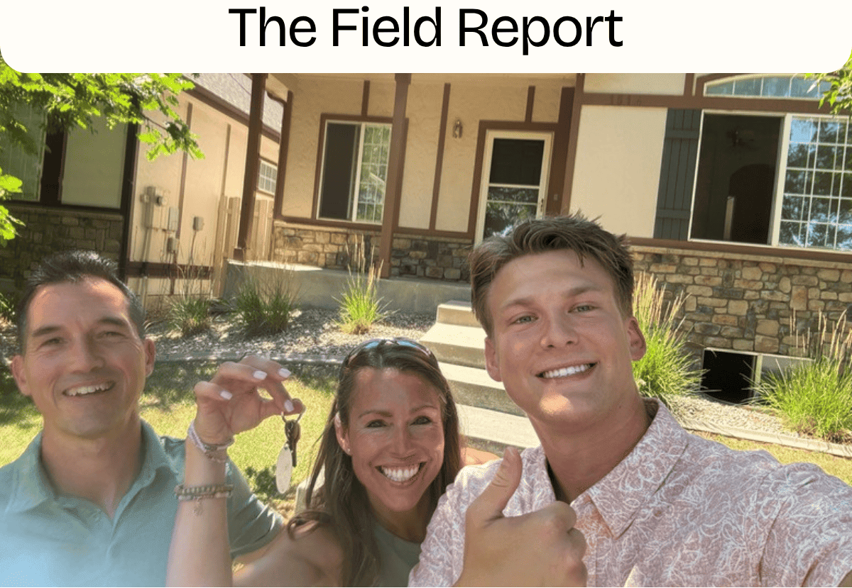 Gavin Field with the Albrechts at their new Fort Collins property